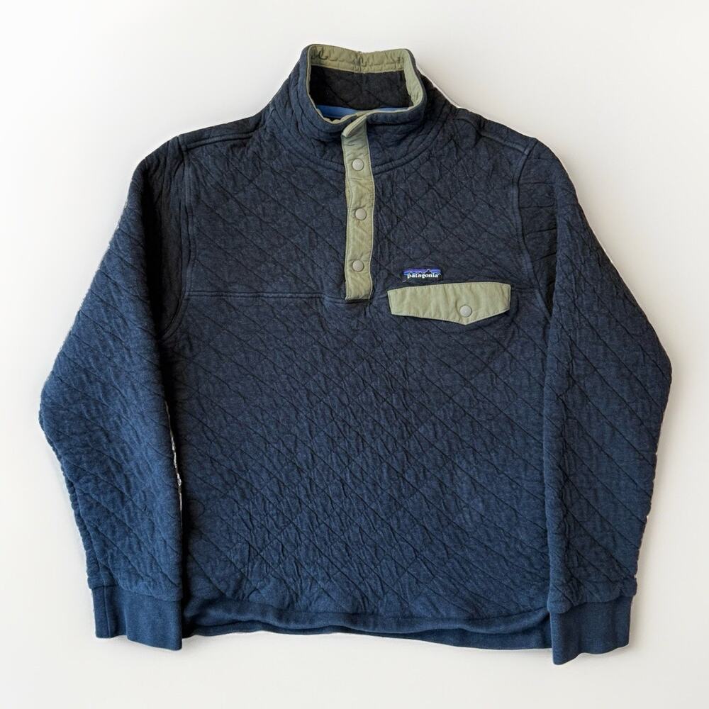 Patagonia Quilt Snap T Mediuml Dark Navy Cotton Pullover Outerwear Hiking